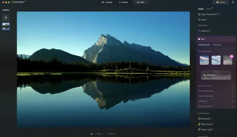 رابط مباشرتحميل مجاناً برنامج Luminar Neo لتحرير الصورمتوفر لأنظمة التشغيل Windows و macOS Sky-min-768x443